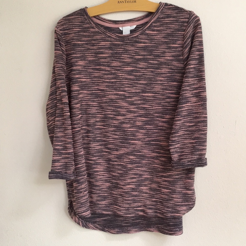 Pink and gray H&M knitted T-shirt
